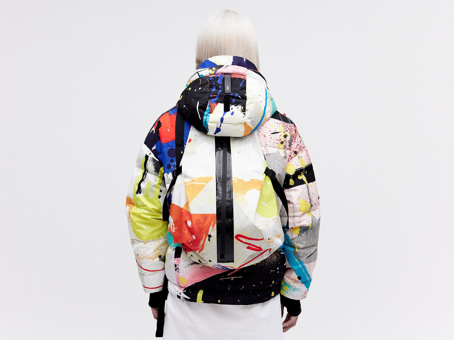 Utility Down Jacket with Backpack - Light Splatter