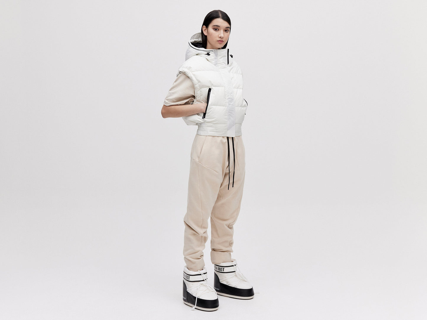 Cropped Down Vest - Light Pixel