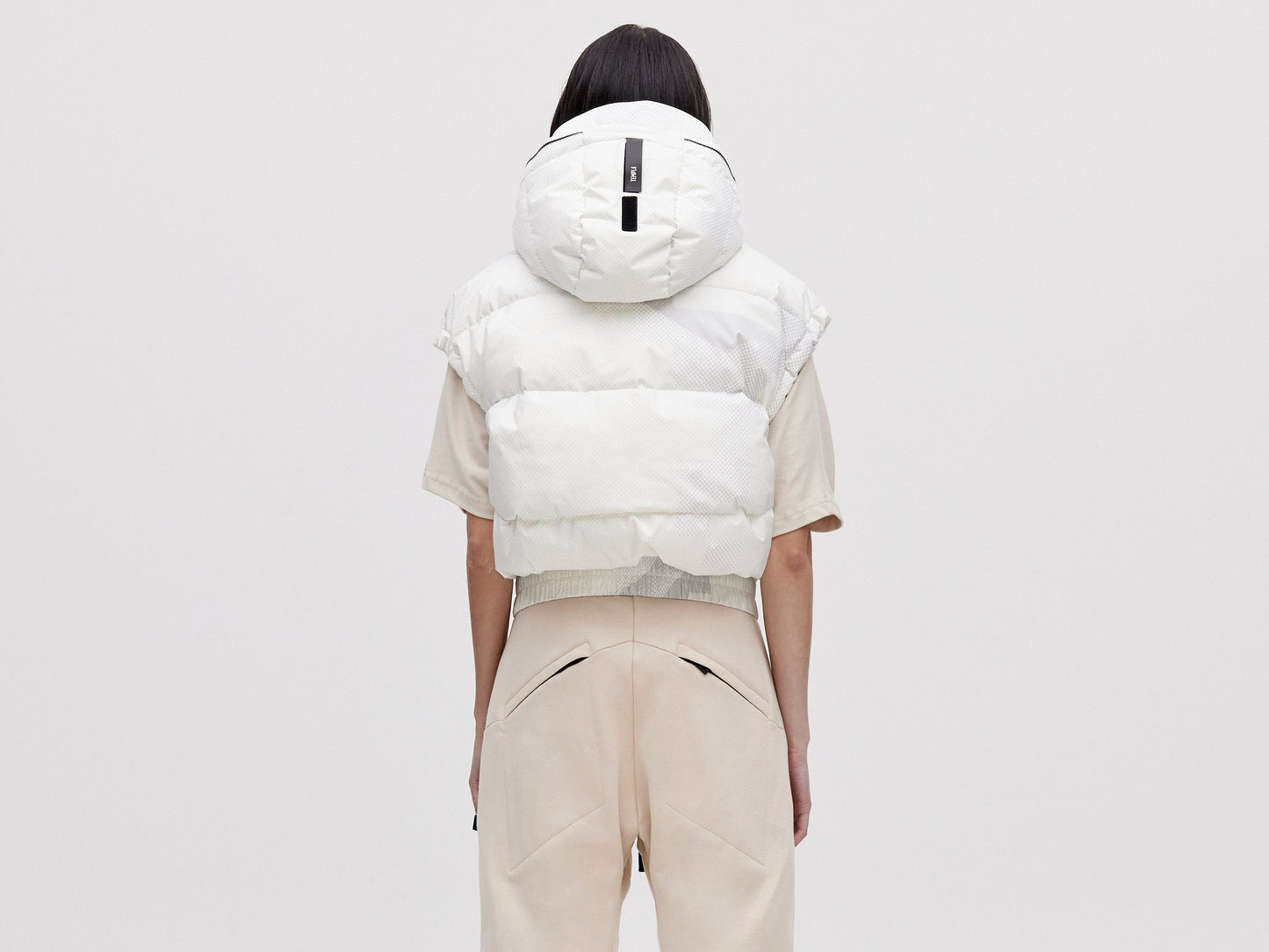 Cropped Down Vest - Light Pixel