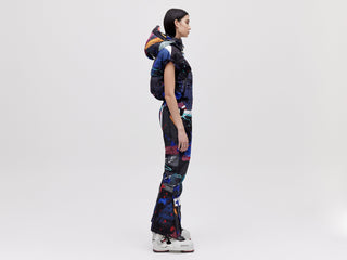 Cropped Down Vest - Dark Splatter