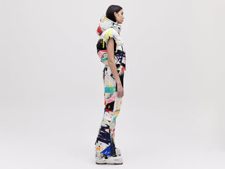 Cropped Down Vest - Light Splatter