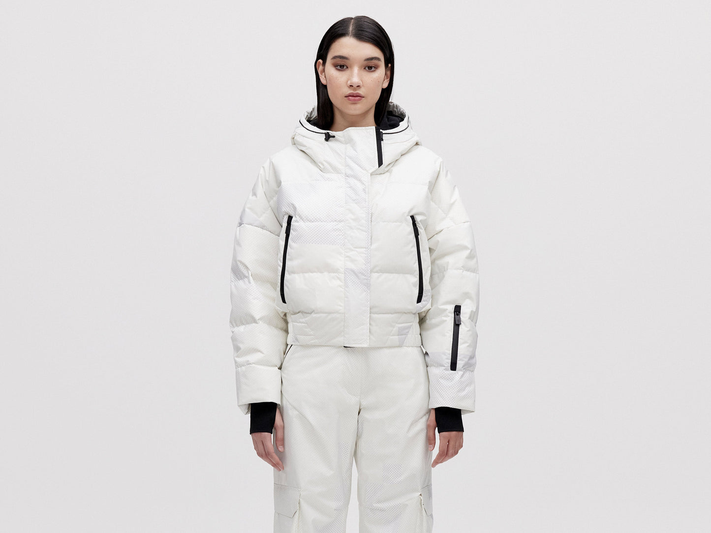 Cropped Down Jacket - Light Pixel