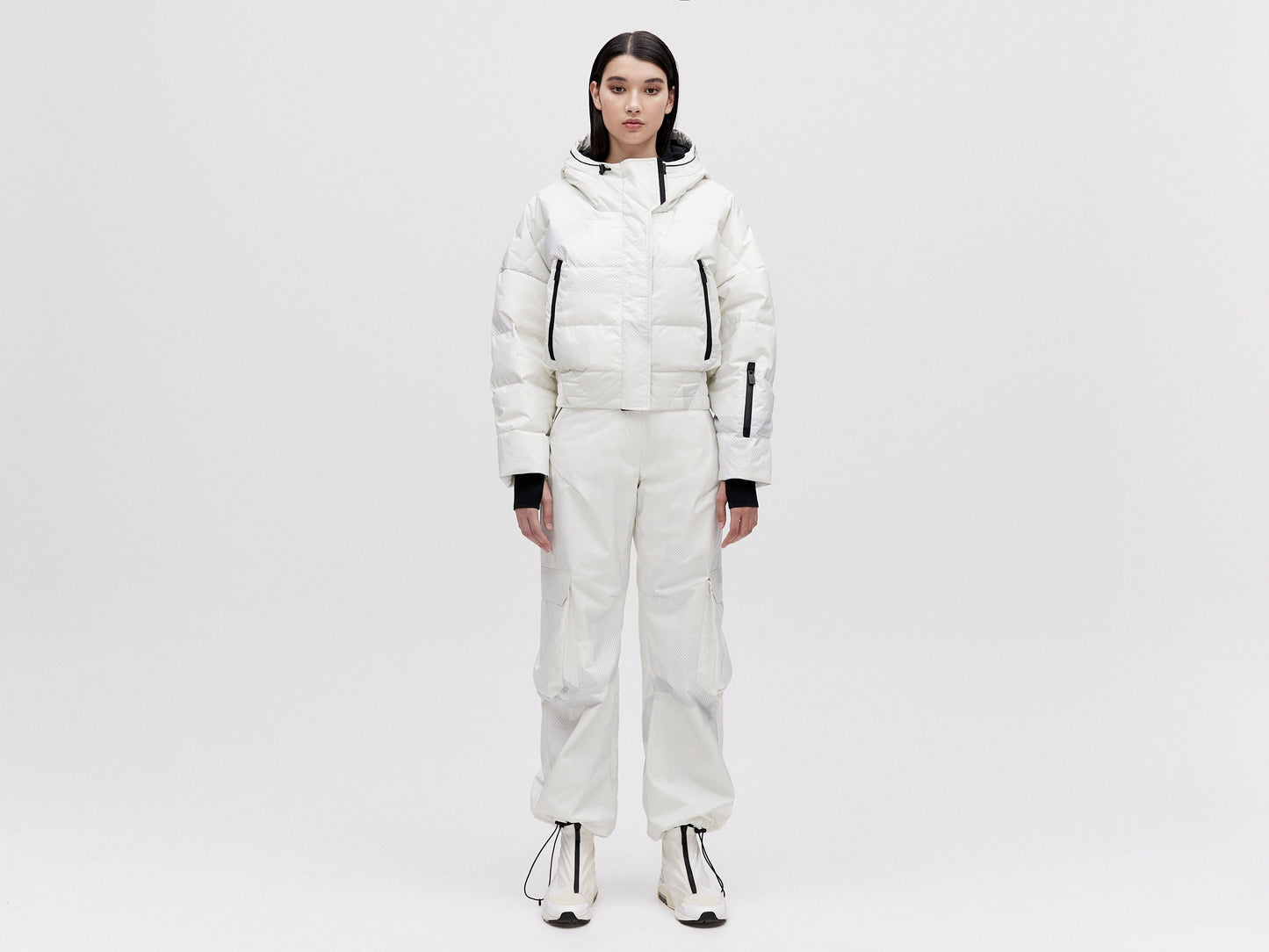 Cropped Down Jacket - Light Pixel