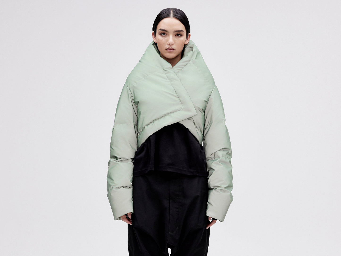 Wrap Down Jacket - Reflective Jade