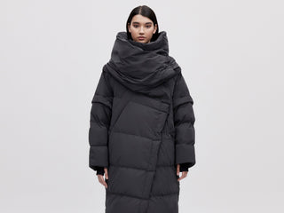 Wrap Down Coat - Reflective Black