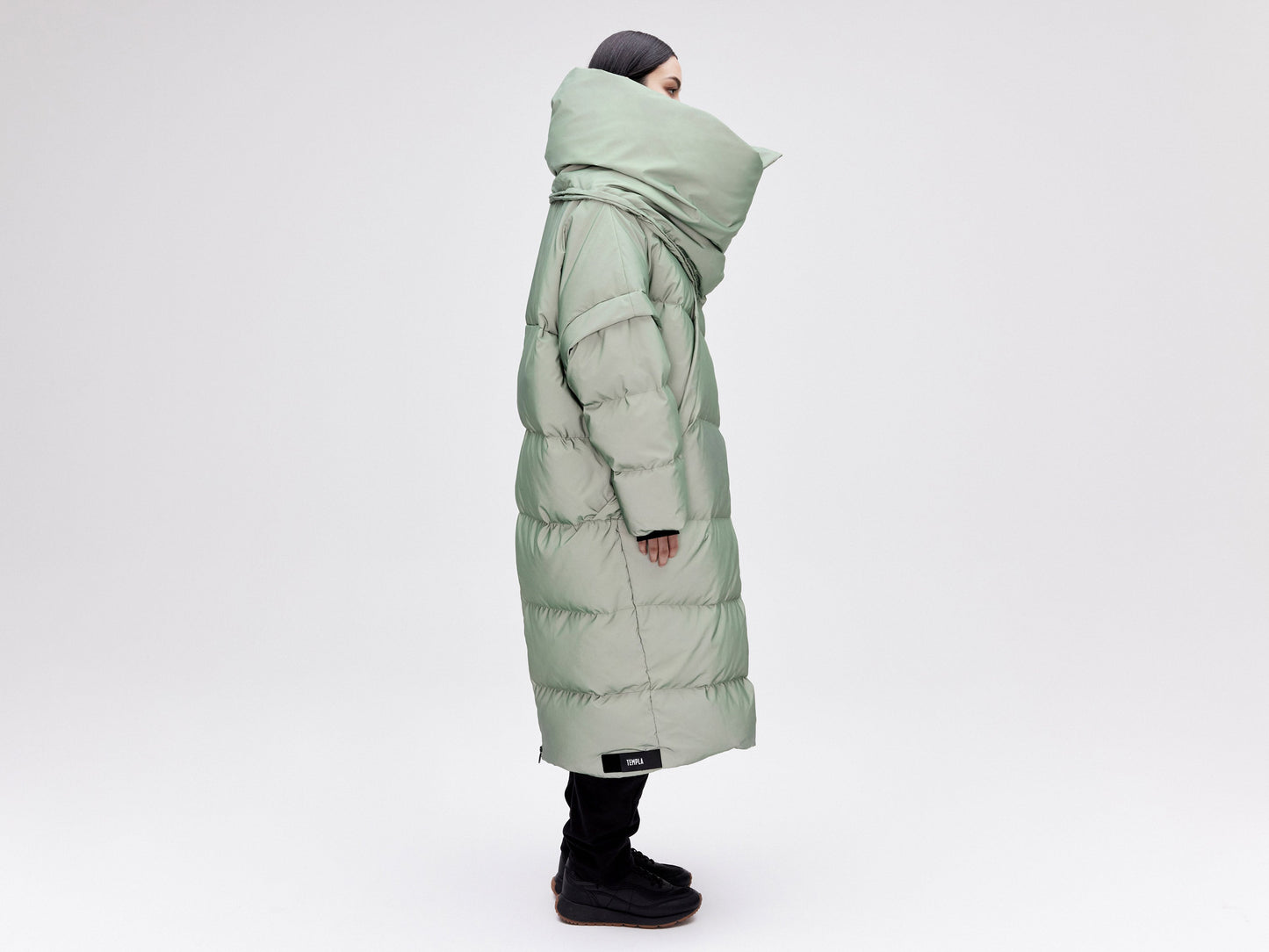 Wrap Down Coat - Reflective Jade