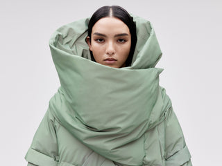 Wrap Down Coat - Reflective Jade
