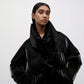Gloss Down Coat - Black