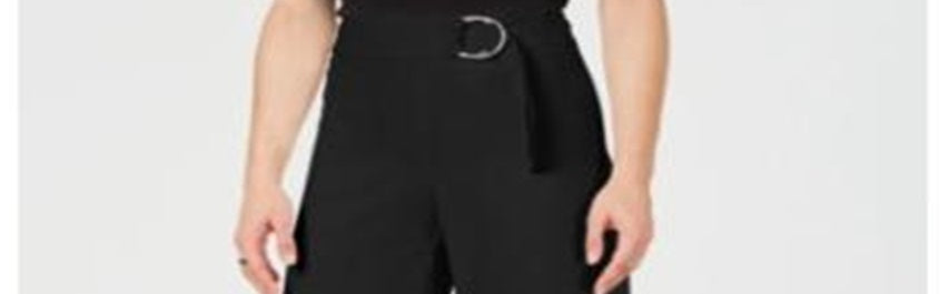 Calça Culotte O Ring Feminina INC International Concepts Preta Tamanho 16 Petite