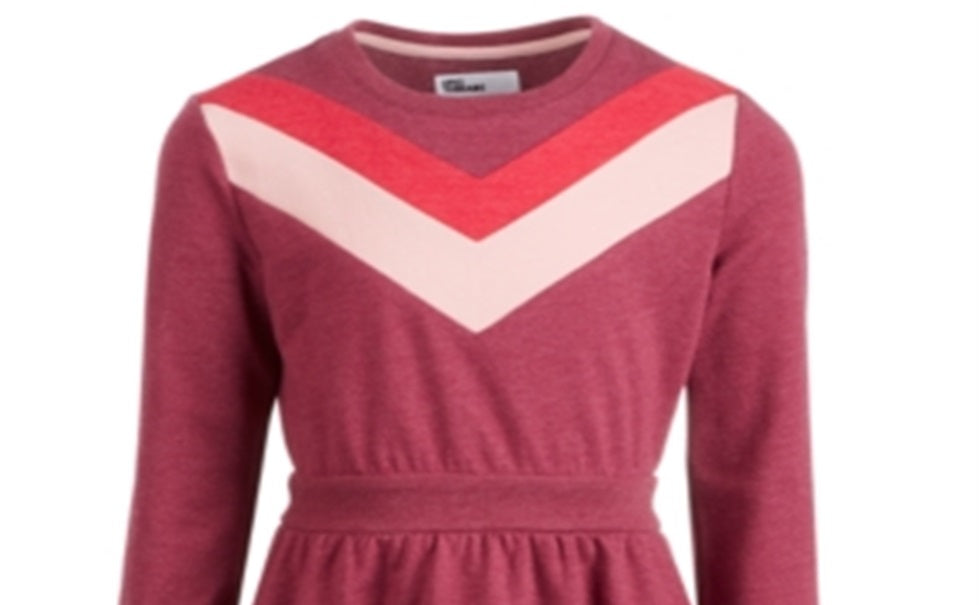 Vestido de moletom Chevron para meninas Epic Threads, tamanho 3T, vermelho