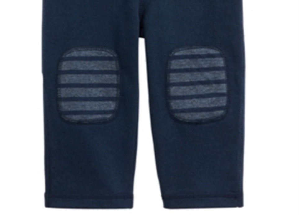 Calça infantil First Impressions com patch no joelho para meninos, azul, tamanho 4T
