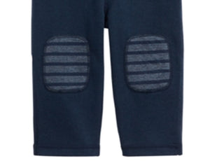 Calça infantil First Impressions com patch no joelho para meninos, azul, tamanho 4T