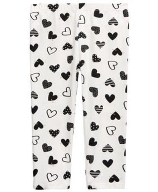 Leggings de coração para meninas First Impressions, brancas, tamanho 6-9 meses