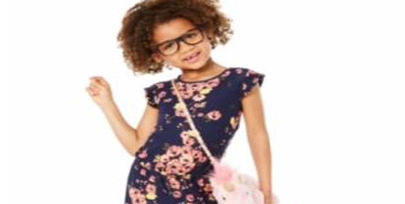 Macacão infantil com estampa floral e mangas esvoaçantes Epic Threads para meninas, azul, tamanho 4T