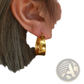 Textured Feather Interior Gold Gradient Hoop Earrings