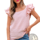 Textured Square Neck Butterfly Sleeve Blouse
