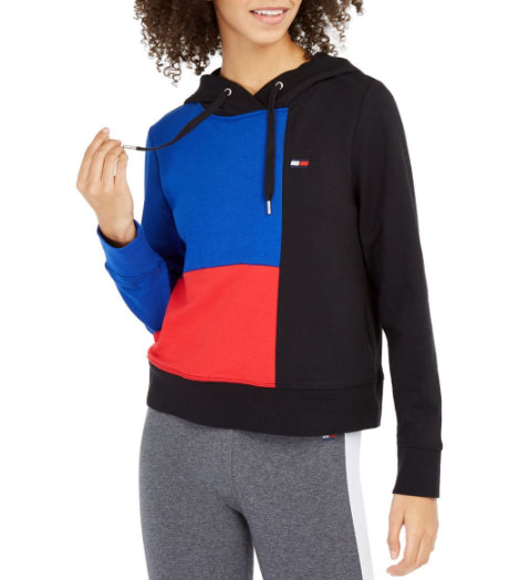 Tommy Hilfiger Sport Colorblocked Hoodie Feminino Azul Tamanho Médio