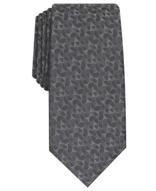 Gravata Alfani Slim Geo Masculina Preta Tamanho Regular