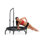 JumpSport 220 Fitness Rebounder Mini Trampolim e Acessório de Barra de Apoio, Preto