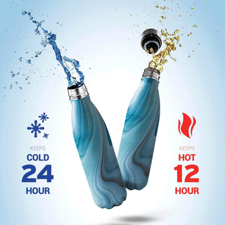 Garrafa de água de aço inoxidável com isolamento triplo - pacote com 2 