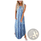 Tropical Print Sleeveless Irregular Hem Maxi Dress