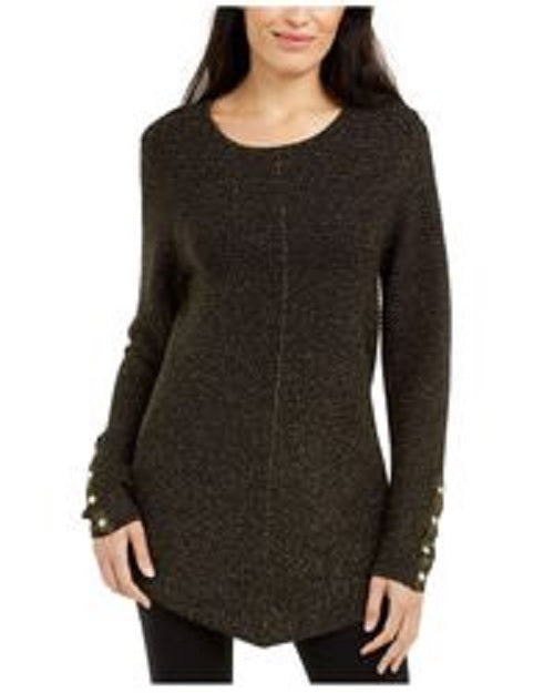 Suéter feminino metálico Alfani preto tamanho pequeno pequeno