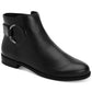 Botas femininas Alfani Avvia de couro com bico fechado e cano curto, pretas, tamanho 5 M