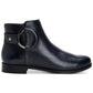 Botas femininas Alfani Avvia de couro com bico fechado e cano curto, pretas, tamanho 5 M