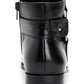 Botas femininas Alfani Avvia de couro com bico fechado e cano curto, pretas, tamanho 5 M