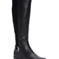 Botas femininas Alfani Kallumm com bico amendoado e cano alto, pretas, tamanho 5,5 M