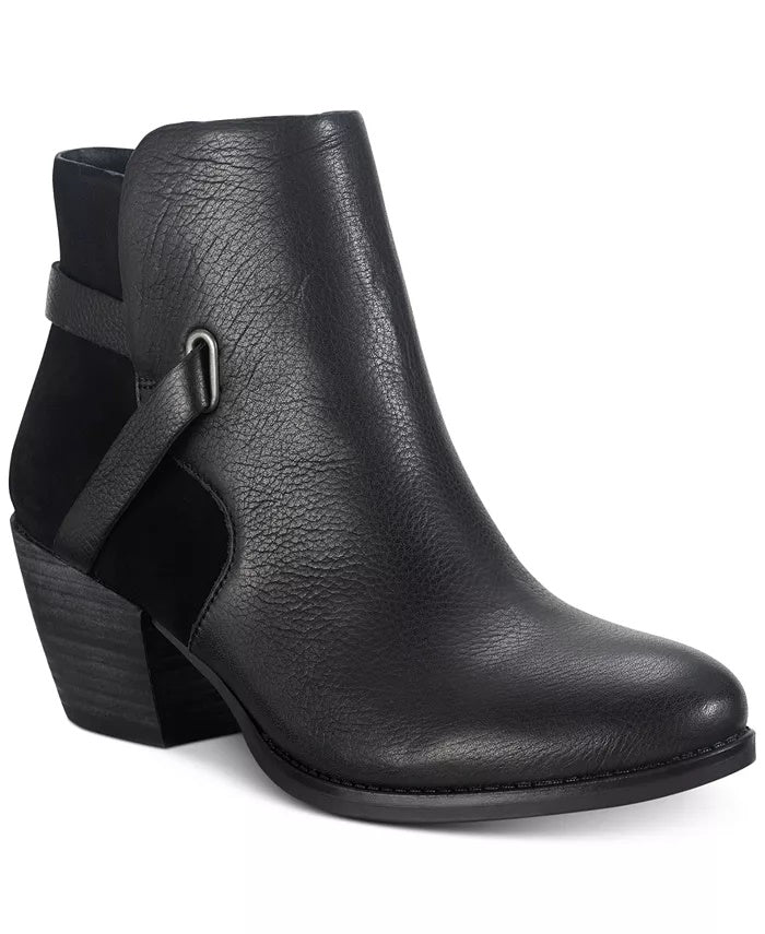 Botas de couro femininas American Rag Ashlyn Leather, pretas, tamanho 6 M