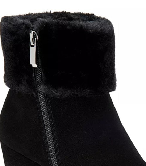 Botas femininas Alfani Step 'N Flex Oreena com punho de pele sintética e salto plataforma, pretas, tamanho 10 M