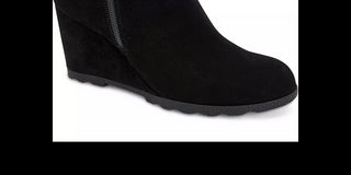 Botas femininas Alfani Step 'N Flex Oreena com punho de pele sintética e salto plataforma, pretas, tamanho 10 M