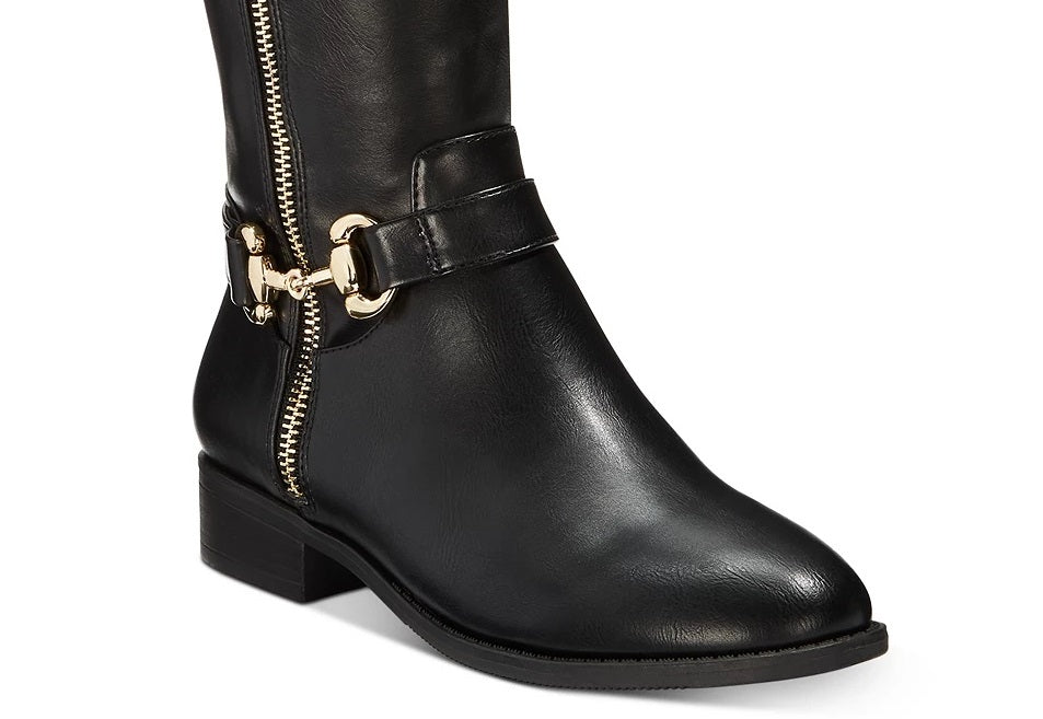 Botas de montaria femininas Thalia Sodi Vigi, pretas, tamanho 6 M