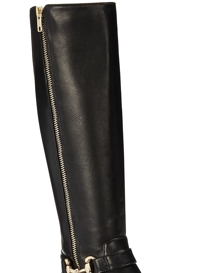 Botas de montaria femininas Thalia Sodi Vigi, pretas, tamanho 7 M