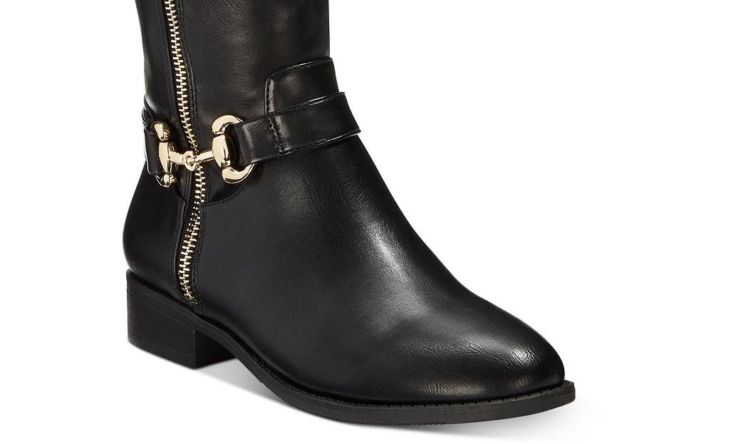 Botas de montaria femininas Thalia Sodi Vigi, pretas, tamanho 7 M