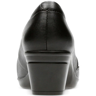 Clarks Collection Emslie Warbler Leather Shooties Sapatos Femininos Pretos Tamanho 6,5 M