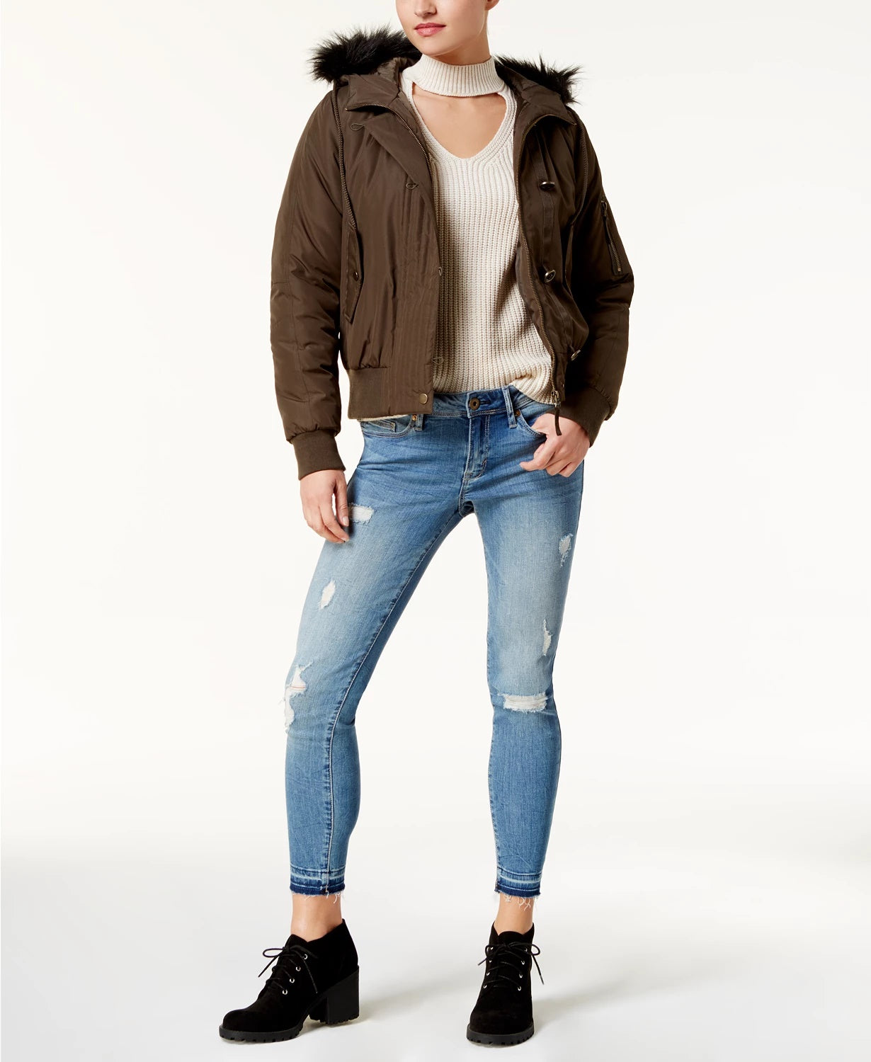 Botas femininas American Rag Reaghan Hiker pretas tamanho 7 M