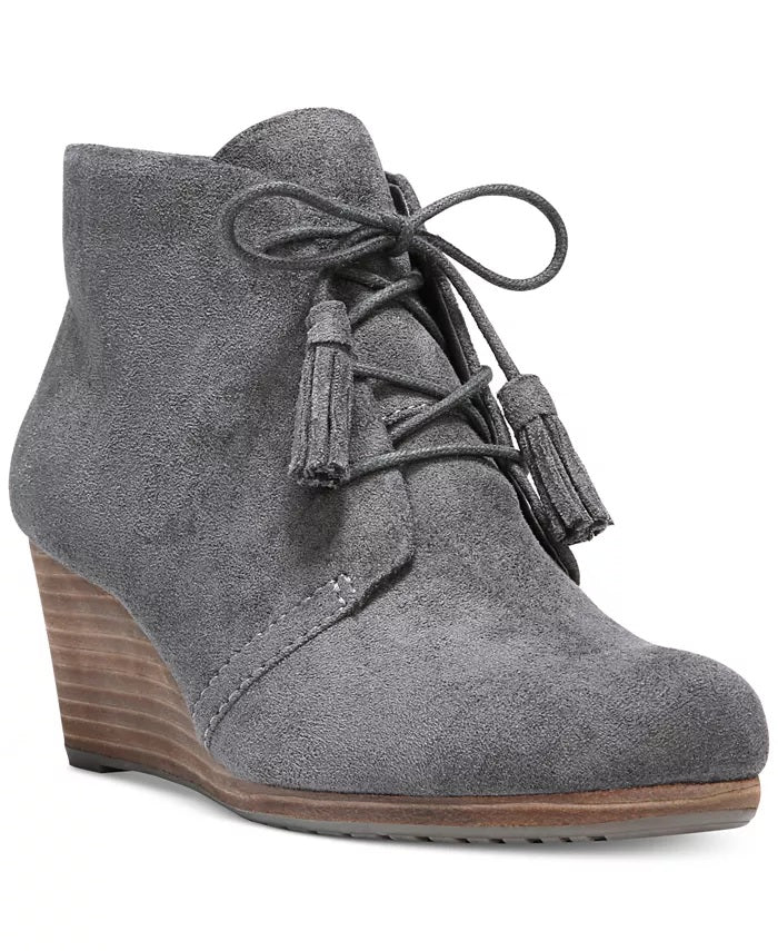 Botas femininas Dakota Wedge Dr. Scholl's cinza escuro tamanho 7,5 M
