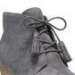 Botas femininas Dakota Wedge Dr. Scholl's cinza escuro tamanho 7,5 M