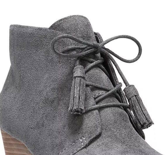 Botas femininas Dakota Wedge Dr. Scholl's cinza escuro tamanho 7,5 M