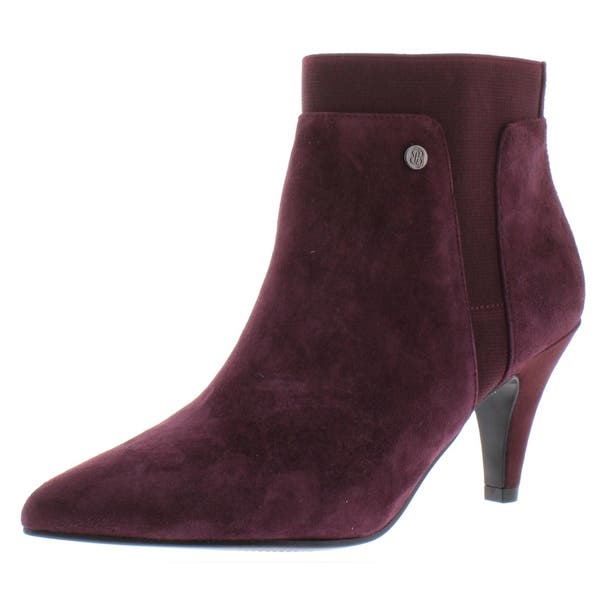 Botas femininas Bandolino Bari bico fino vermelho escuro tamanho 8,5 M