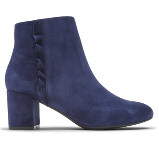 Rockport Women's Total Motion Oaklee Ruffle Ankle Boots Shoes Navy Size 7 W