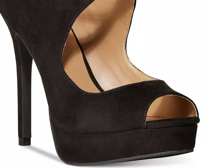 Sapatos femininos Thalia Sodi Chelsie plataforma, pretos, tamanho 10,5 M