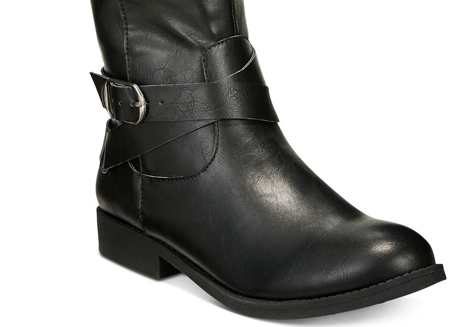 Botas de montaria Madixe femininas Style &amp; Co, pretas, tamanho 5 M