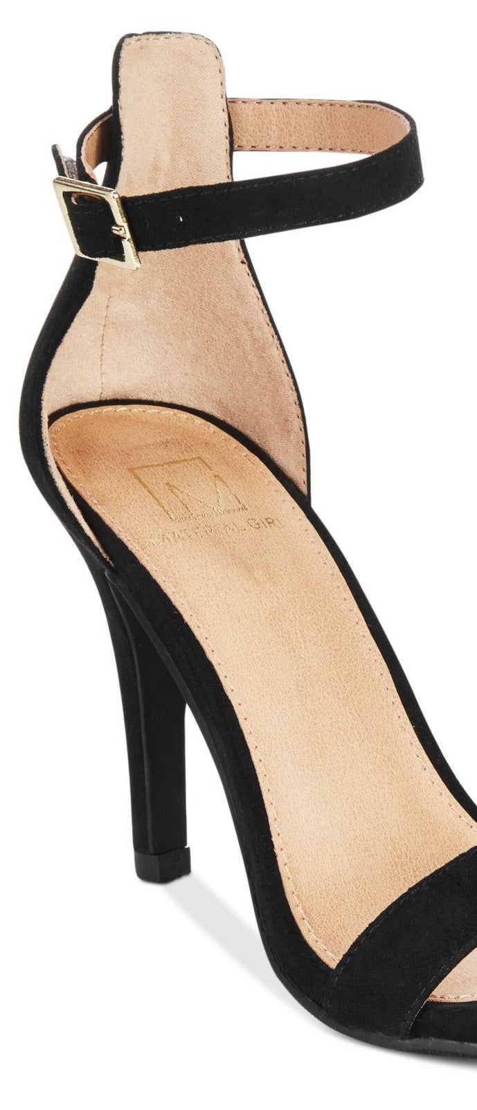 Material Girl Blaire Sandálias Femininas de Duas Peças Pretas Tamanho 10 M