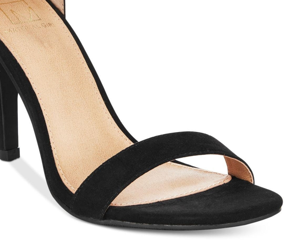 Material Girl Blaire Sandálias Femininas de Duas Peças Pretas Tamanho 10 M