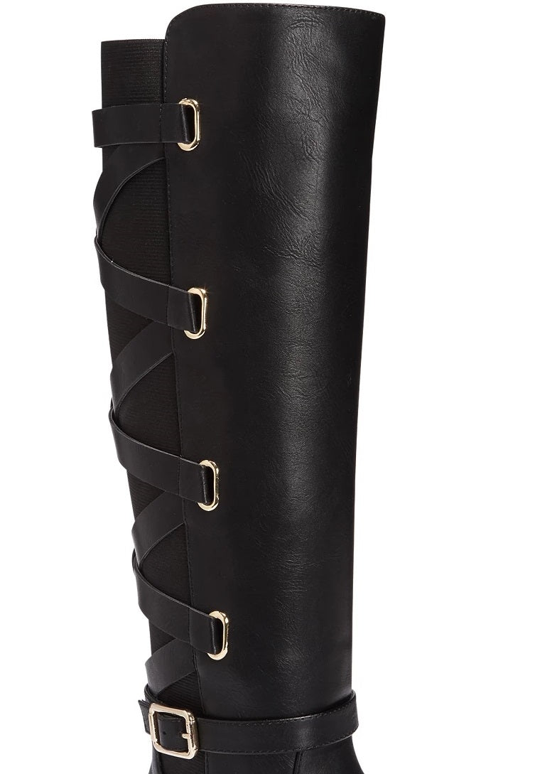Botas de montaria femininas Thalia Sodi Veronika Tall, pretas, tamanho 6 M