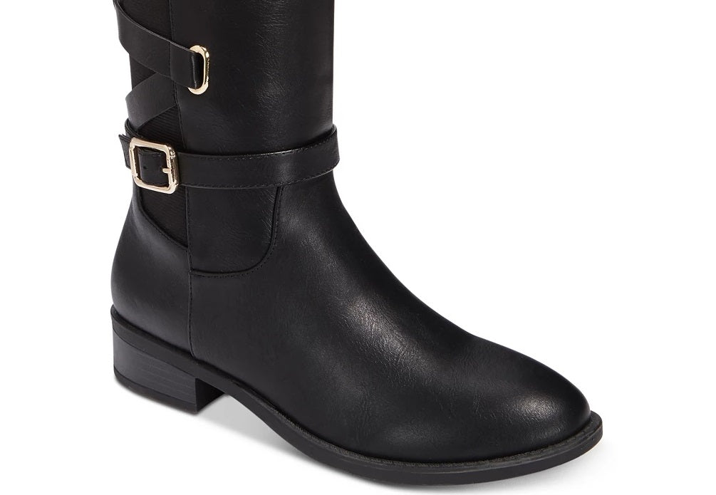 Botas de montaria femininas Thalia Sodi Veronika Tall, pretas, tamanho 6 M