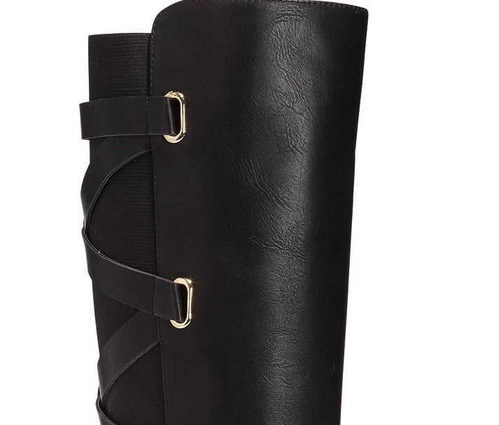 Botas de montaria femininas Thalia Sodi Veronika Tall, pretas, tamanho 6,5 M